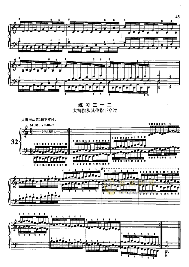 哈农钢琴指法简谱_哈农钢琴练指法1(2)