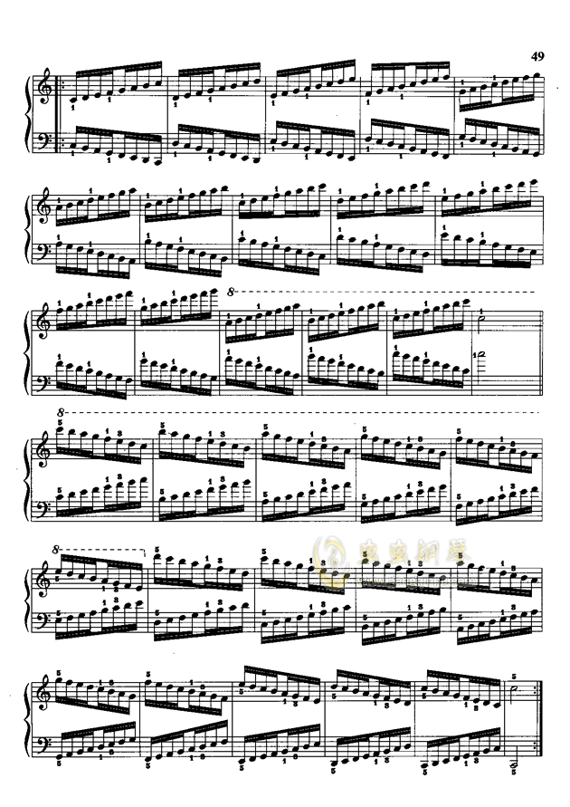 钢琴简谱指法_钢琴简谱指法表(3)