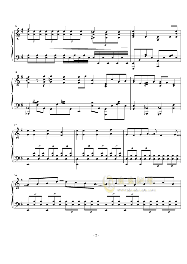 暗钢琴曲谱_钢琴简单曲谱