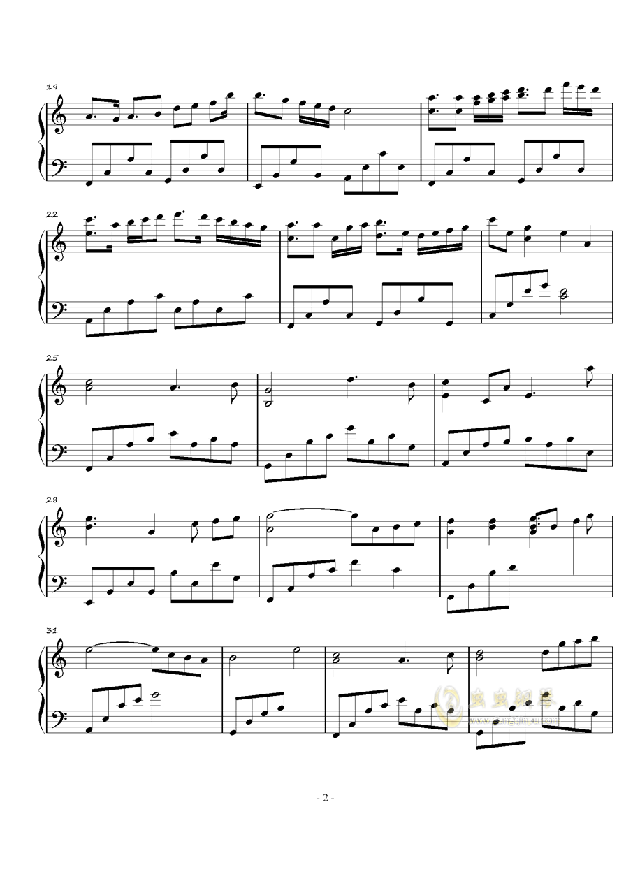 浪费钢琴曲谱_钢琴简单曲谱(2)