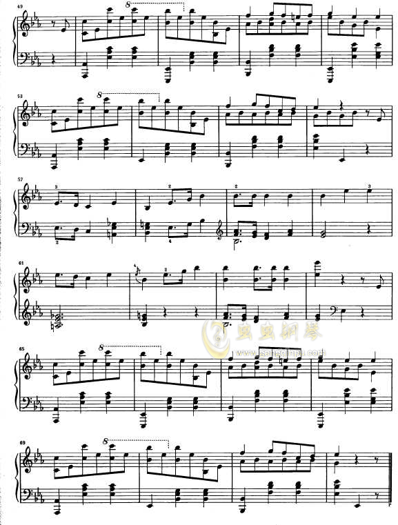 降e大调圆舞曲谱_c大调圆舞曲简谱(2)