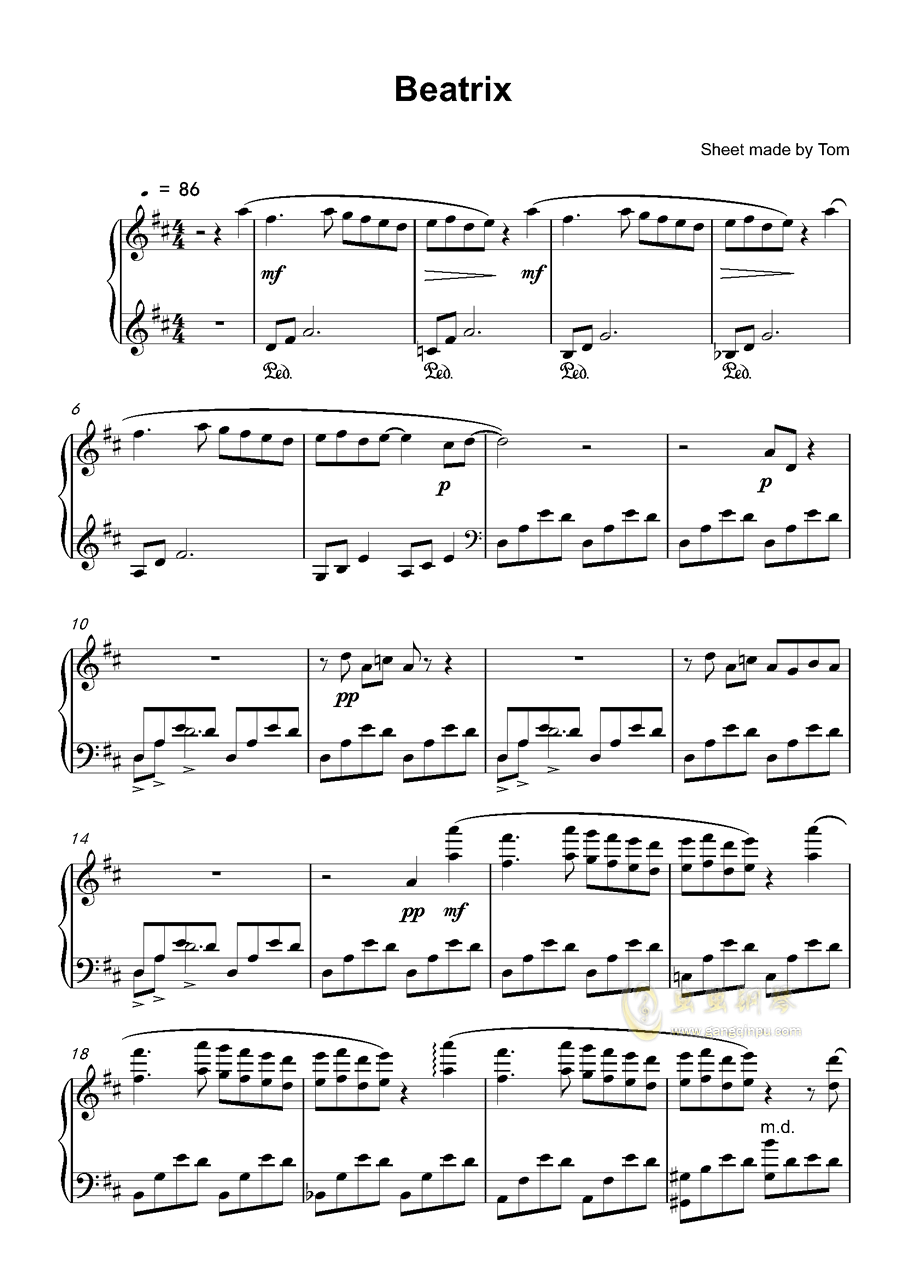 轻音乐钢琴曲谱子_初学钢琴曲简单的谱子(3)