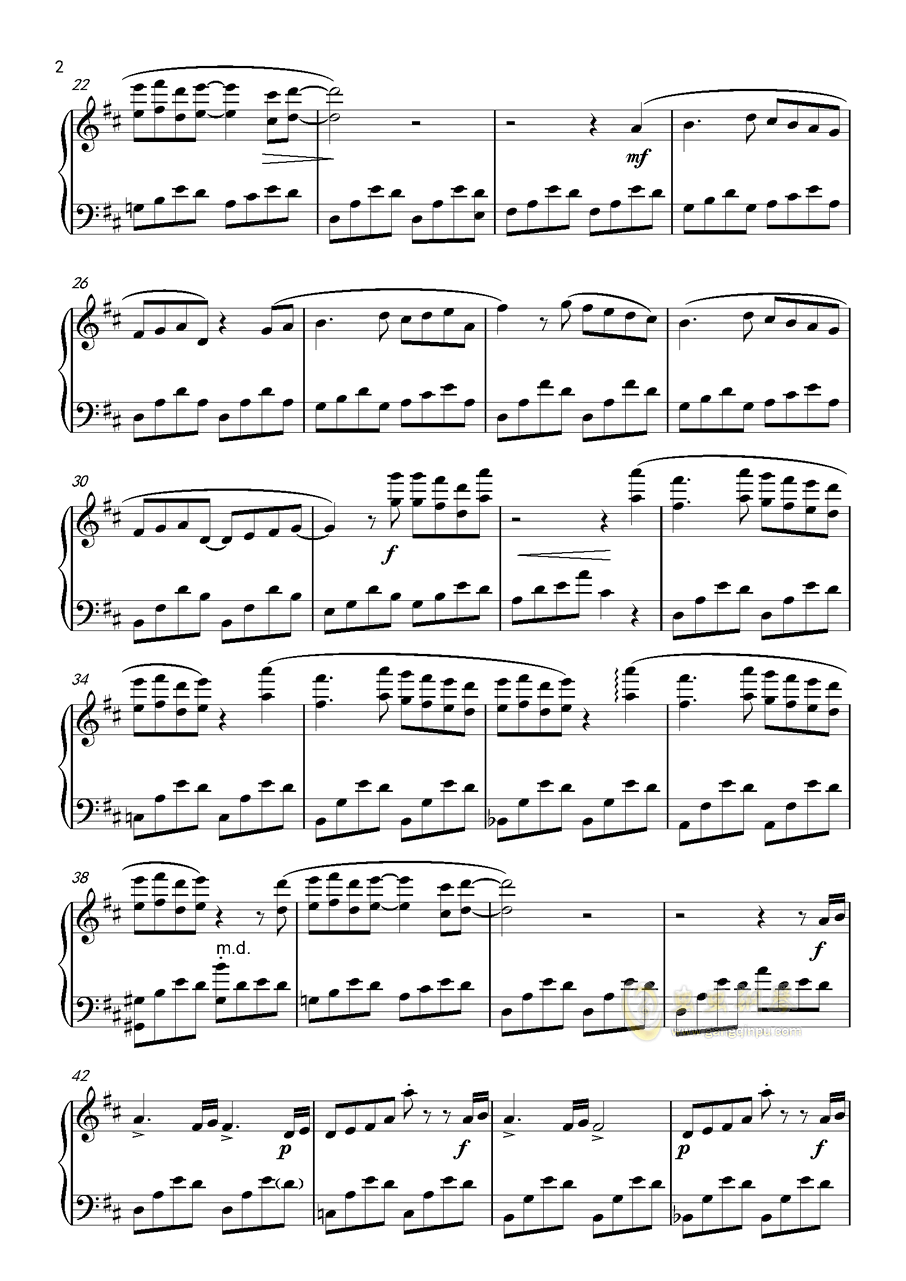 轻音乐钢琴曲谱子_初学钢琴曲简单的谱子(3)