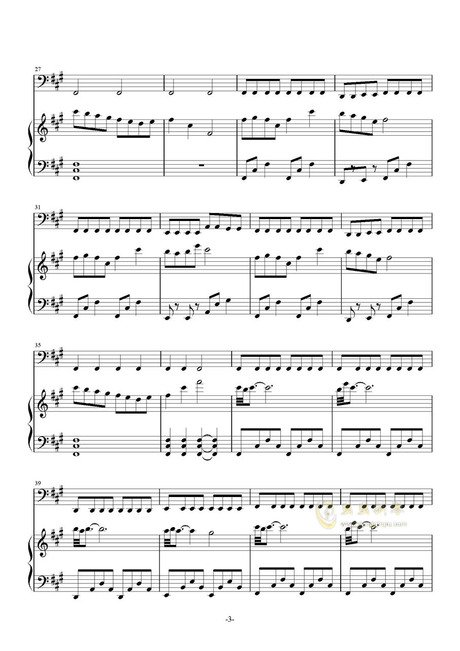 rain的曲谱