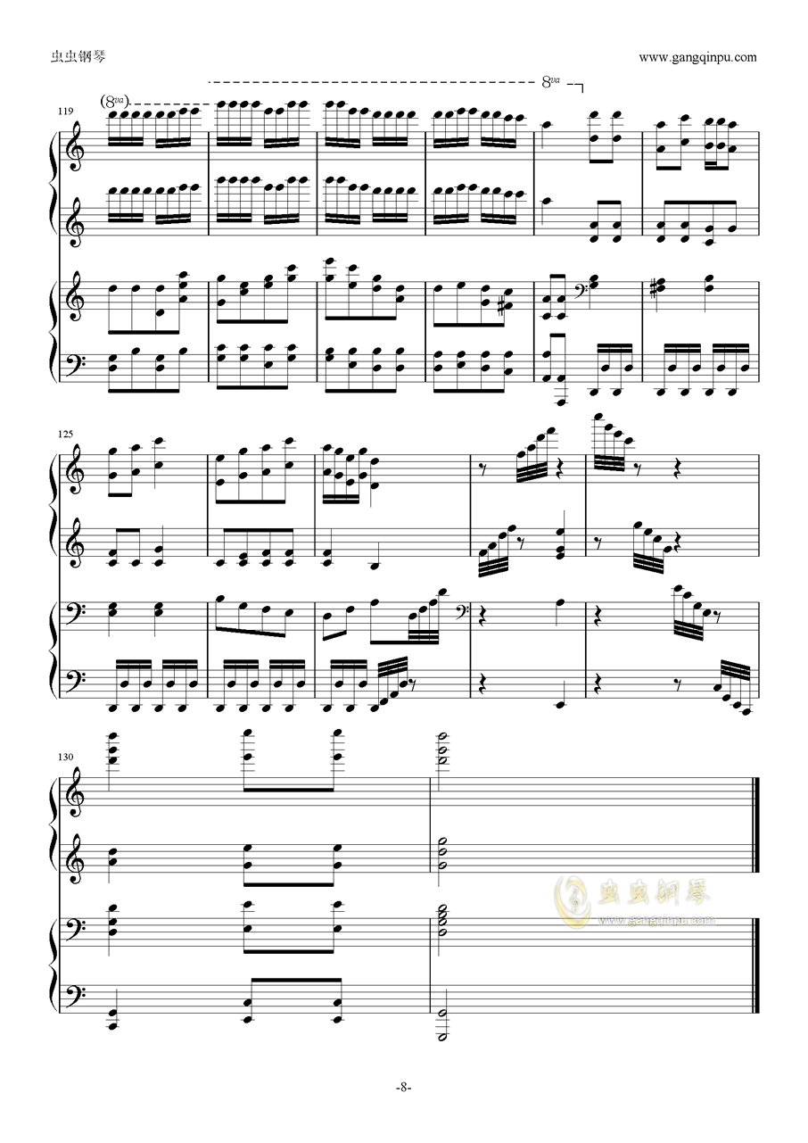 撕夜钢琴曲谱_钢琴简单曲谱