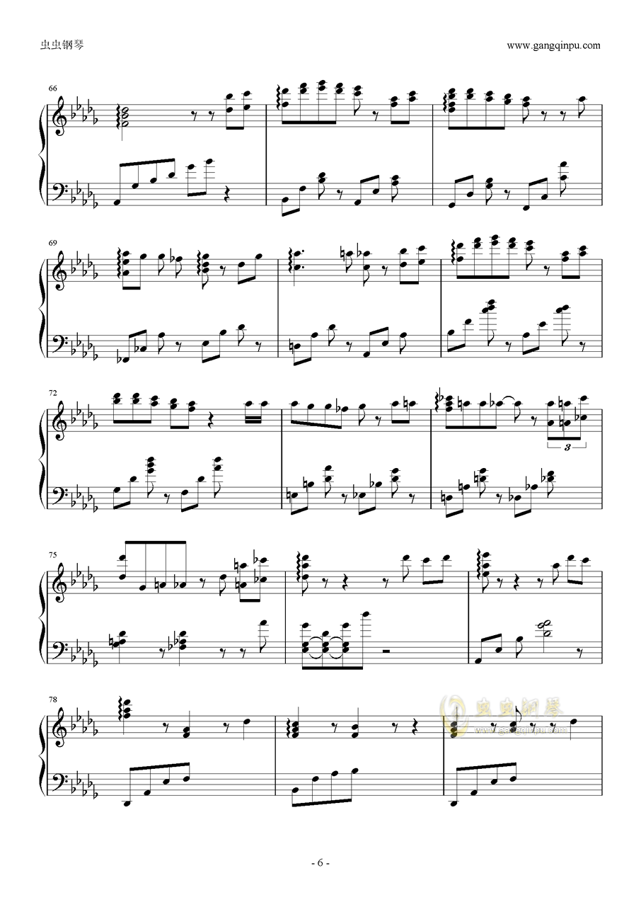 蓝断魂桥曲谱