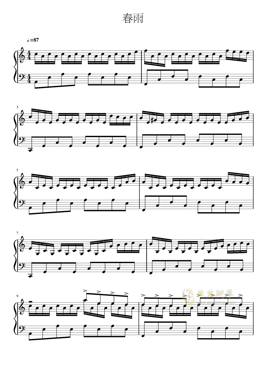 乐春曲谱_钢琴简单曲谱(2)