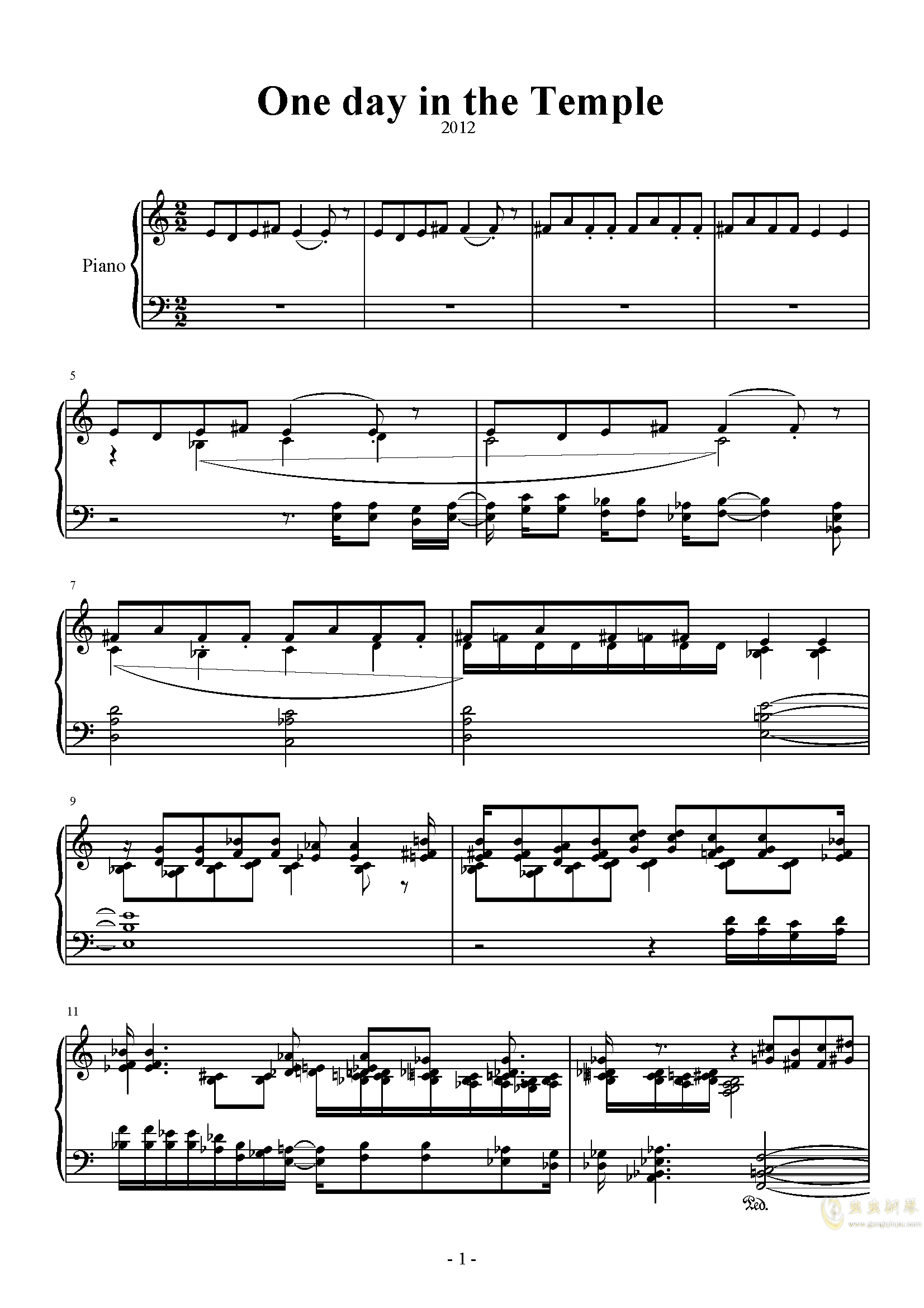 甘霞寺曲谱_钢琴简单曲谱(2)