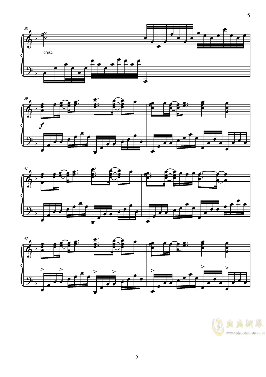 【犬夜叉ed】every heart，【犬夜叉ed】every heart钢琴谱，【犬夜叉ed】every heartF调钢琴谱，【犬夜叉ed