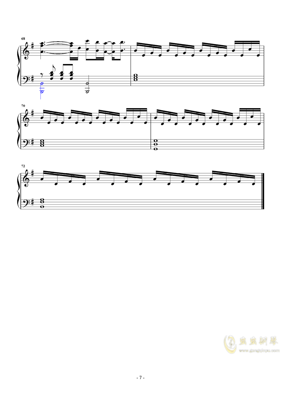 漂吉他曲谱_一对对鸳鸯水上漂曲谱