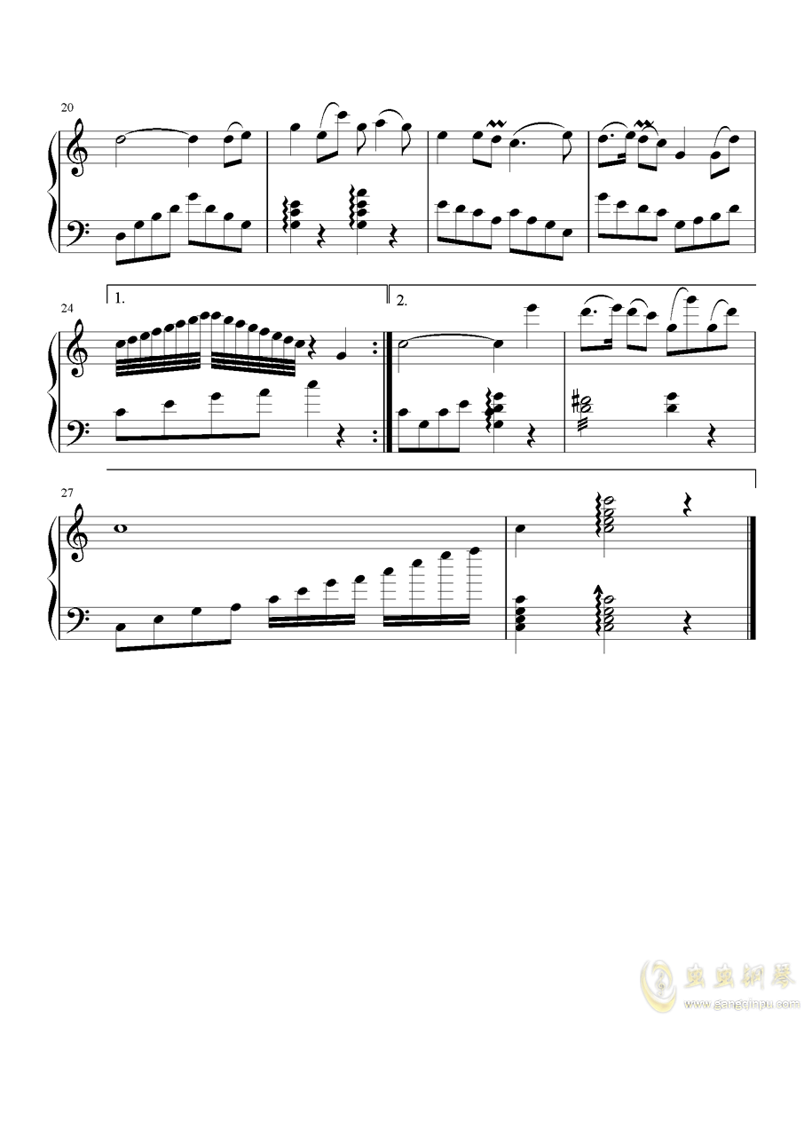 飞鸟钢琴曲谱_飞鸟和蝉钢琴曲谱(3)