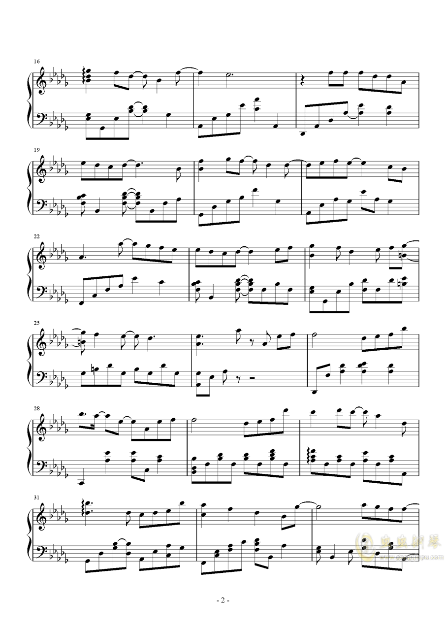 独家记忆钢琴曲谱_独家记忆曲谱