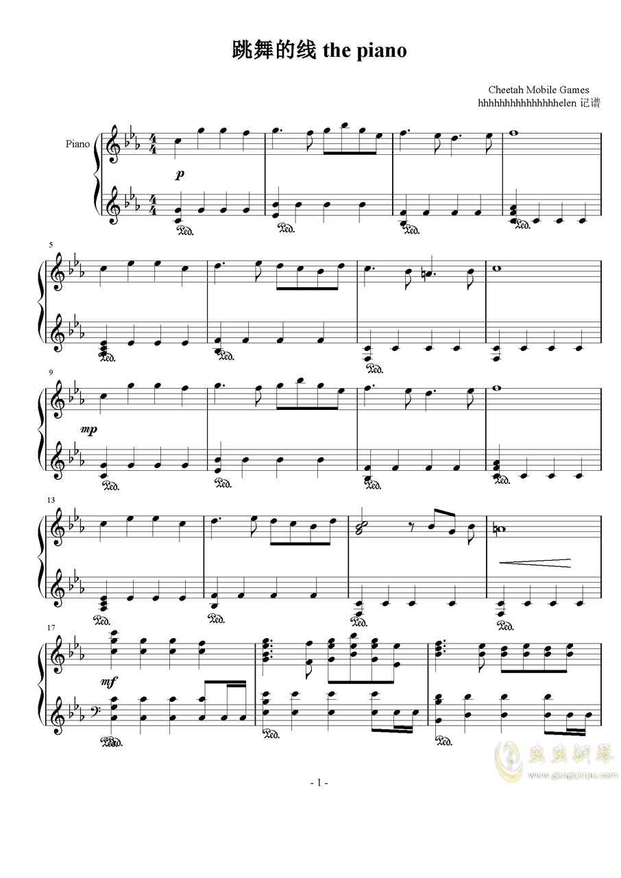 跳舞的线 the piano,跳舞的线 the piano钢琴谱,跳舞