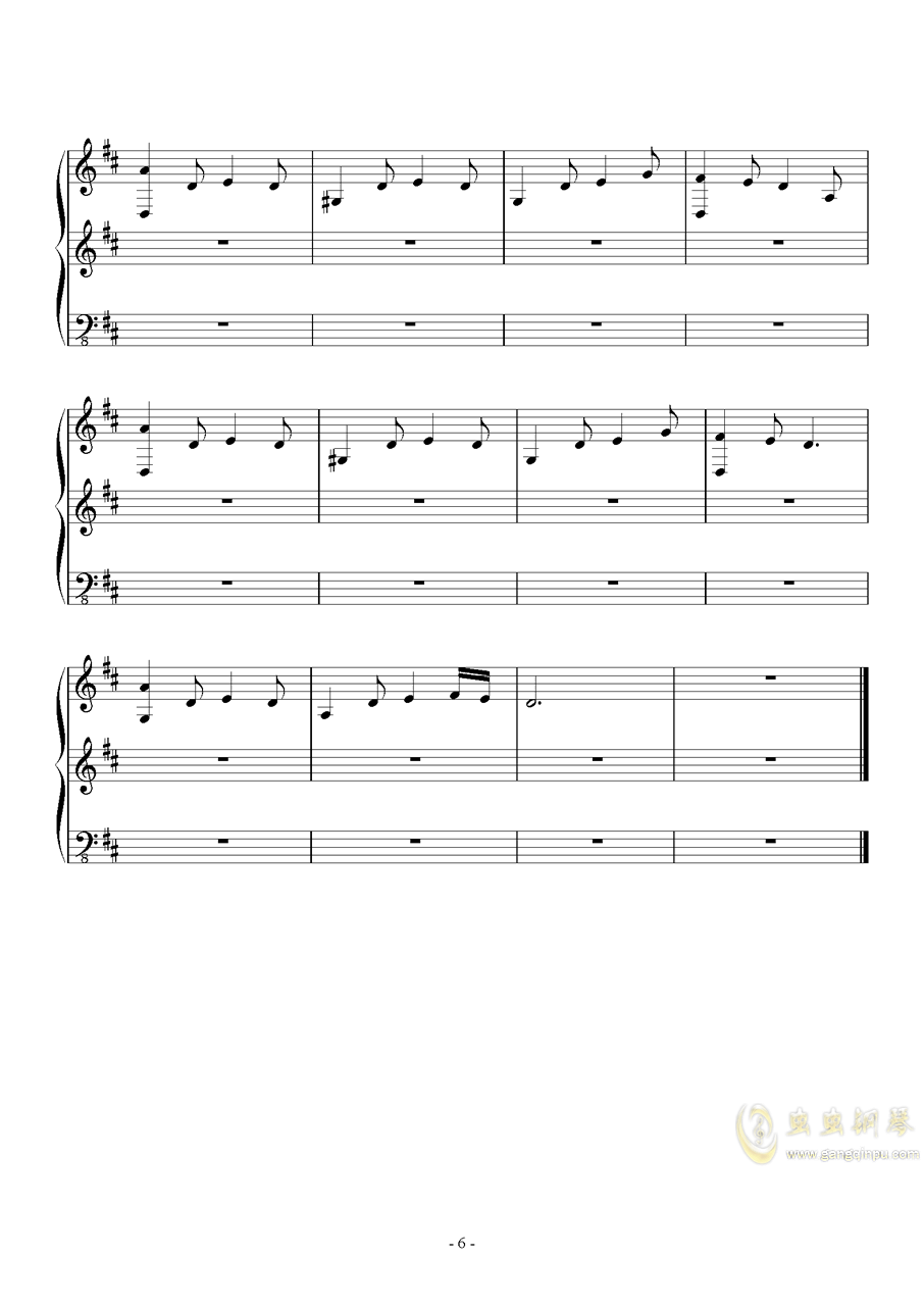 down曲谱_钢琴简单曲谱(3)