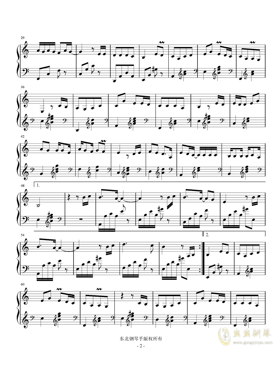 钢琴26键童话曲谱_童话钢琴曲谱