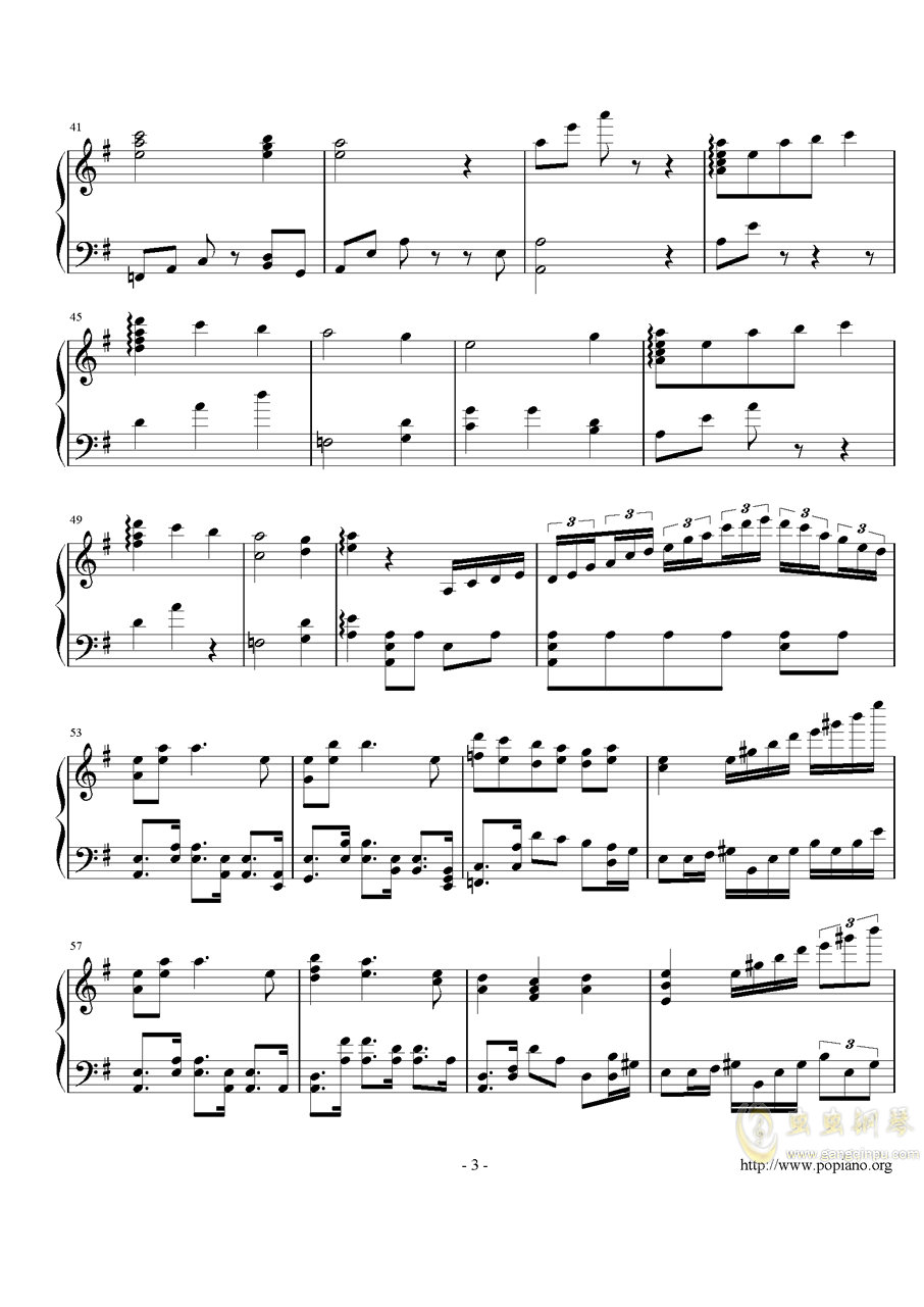 笑红尘钢琴曲谱_笑红尘古筝曲谱(3)