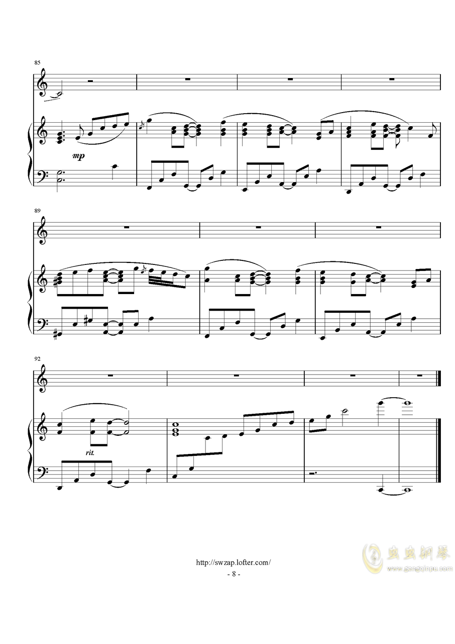 钢琴曲谱梨花颂_梨花颂曲谱(3)