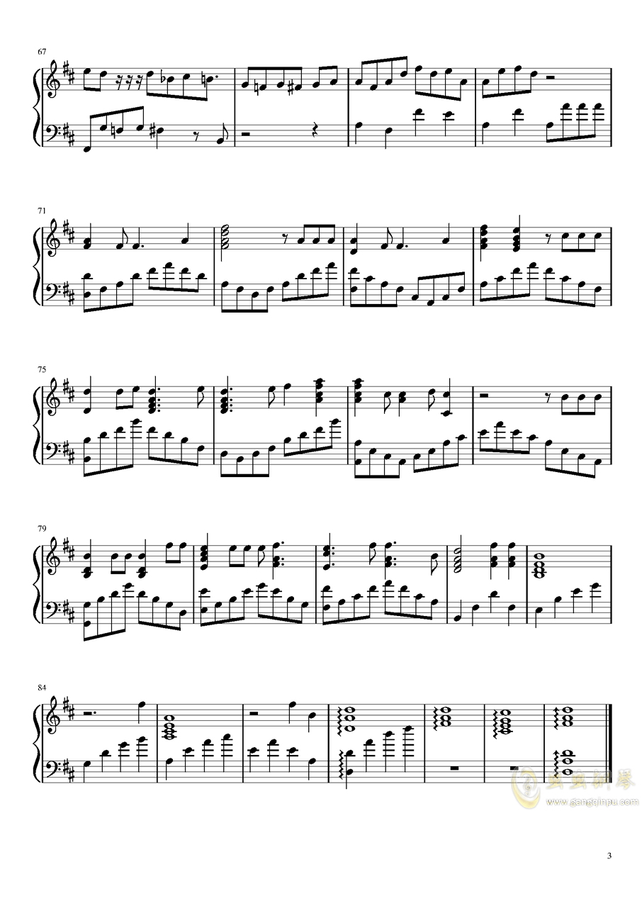 黄花瘦钢琴曲谱_钢琴简单曲谱(3)