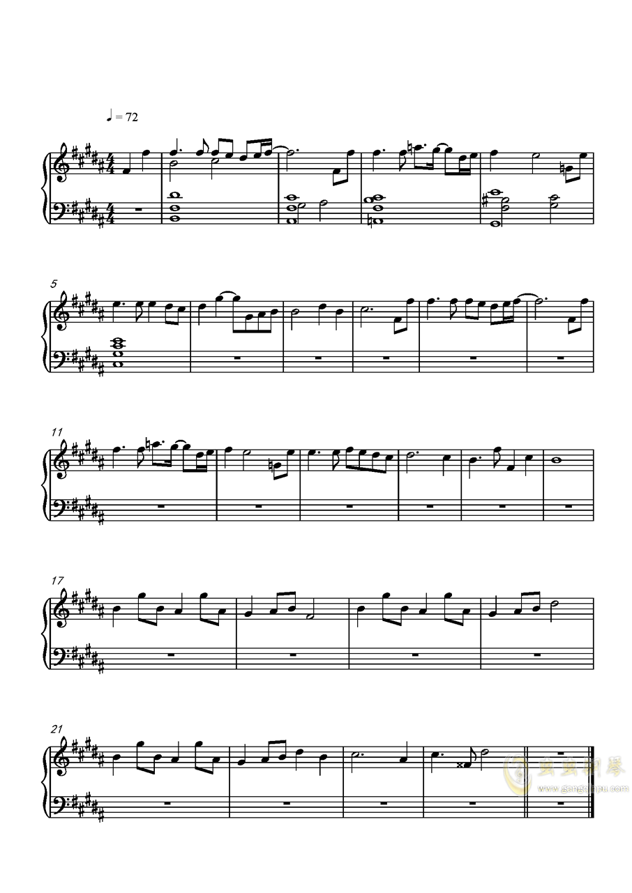 溯曲谱15键_光遇溯曲谱图片