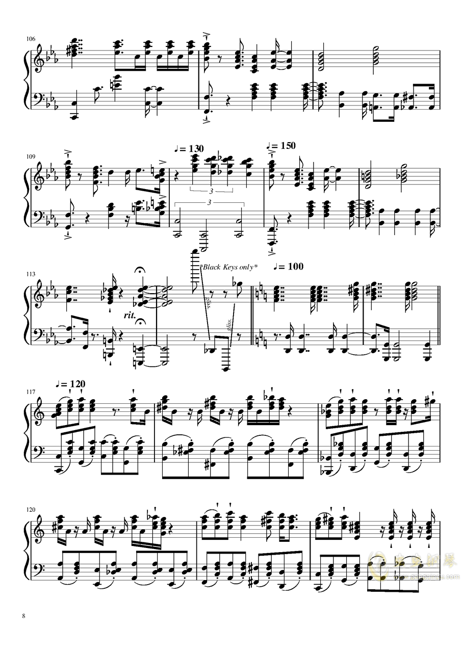 动漫曲谱集_钢琴简单曲谱(3)
