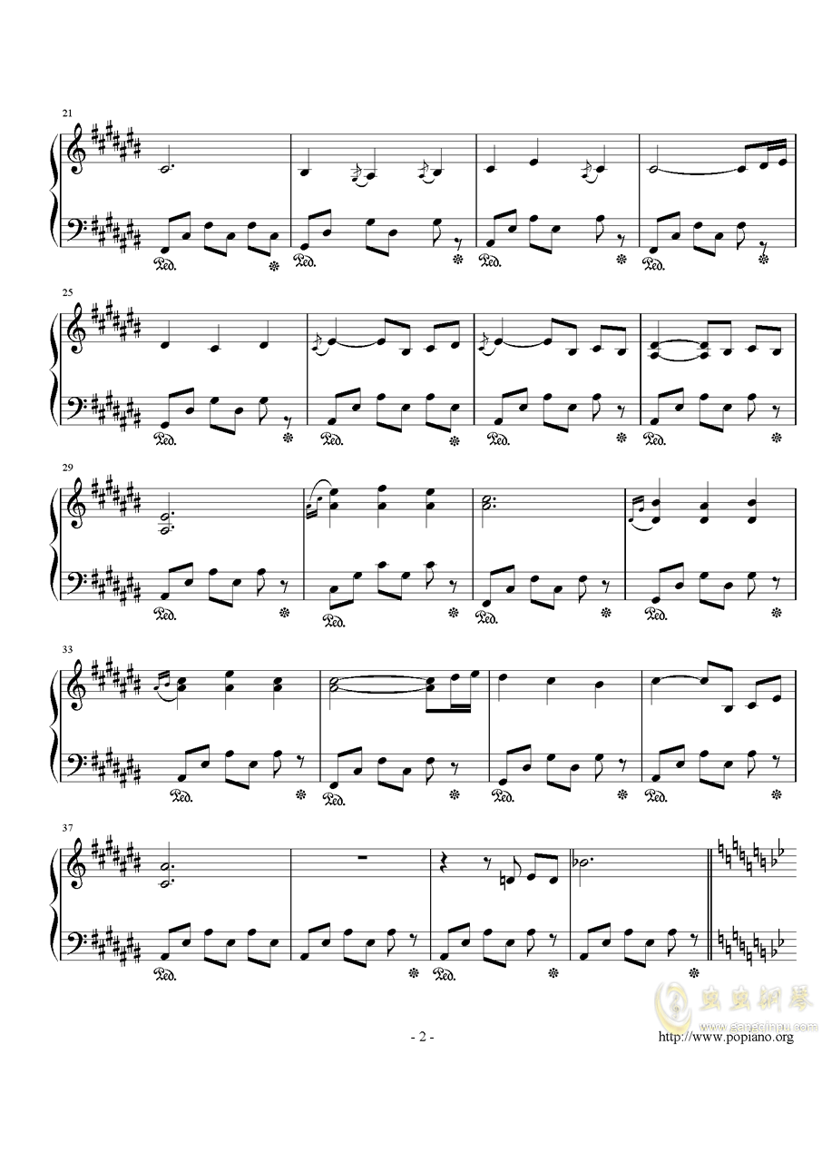 betweenworlds钢琴曲谱子_初学钢琴曲简单的谱子