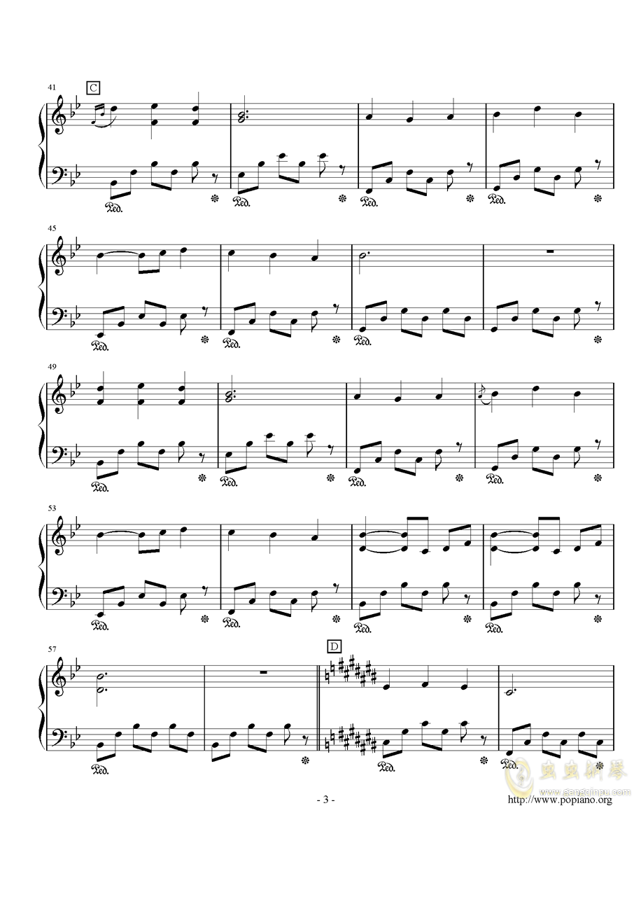 betweenworlds钢琴曲谱子_初学钢琴曲简单的谱子(2)