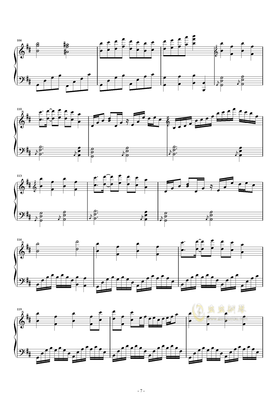 bamboo钢琴曲谱_钢琴简单曲谱