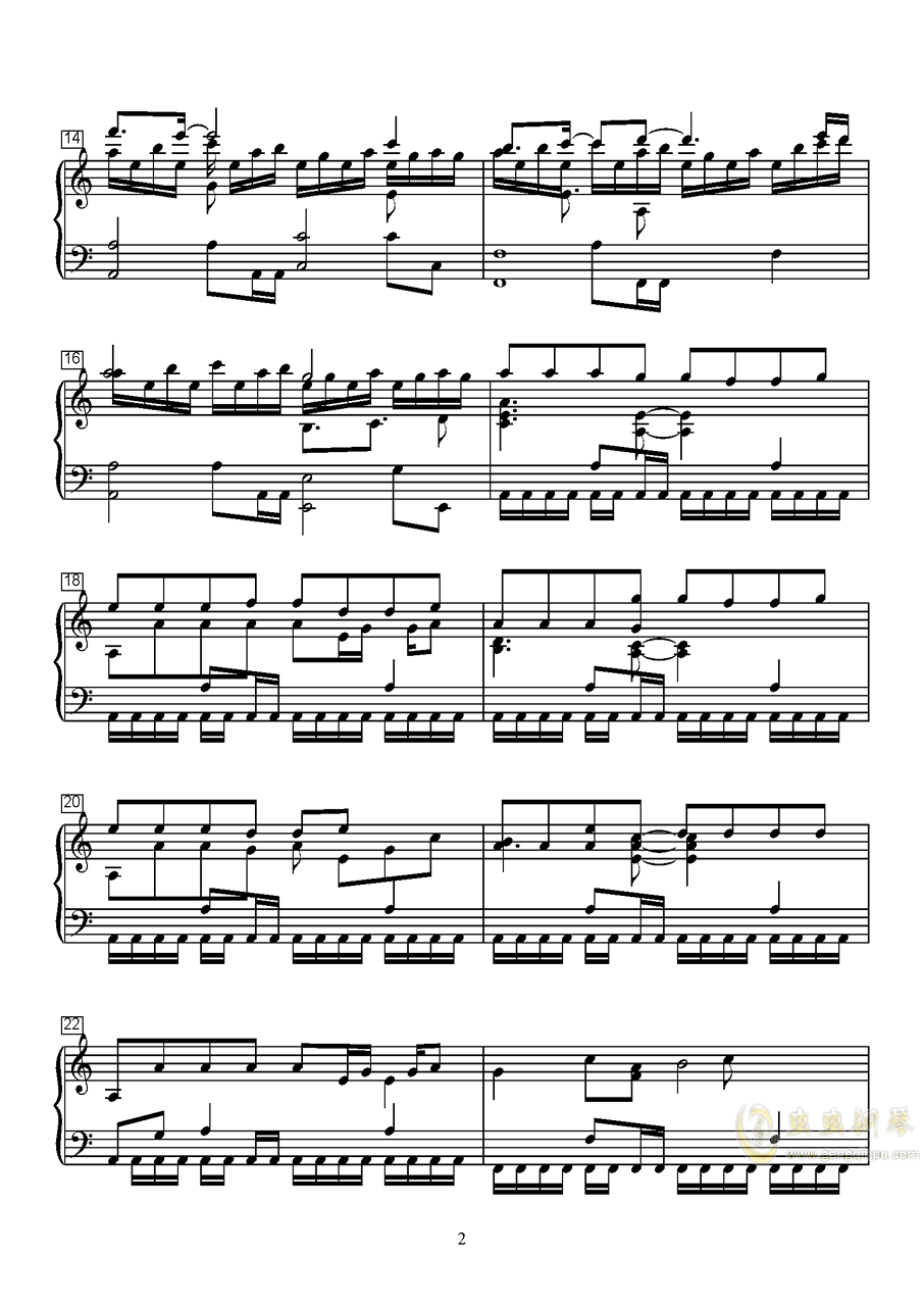 离舟钢琴曲谱_钢琴简单曲谱