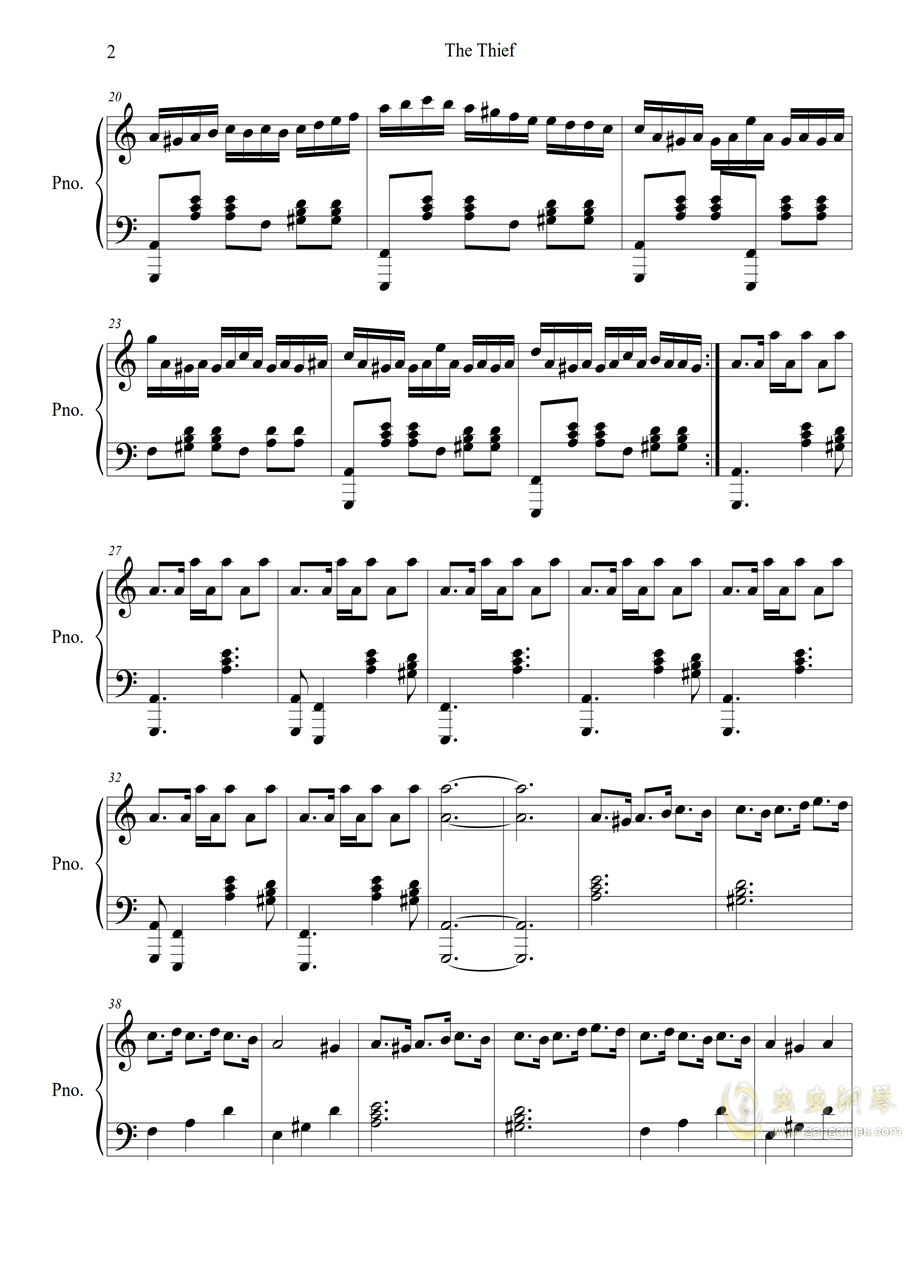 小偷钢琴曲谱_小偷卡通图片