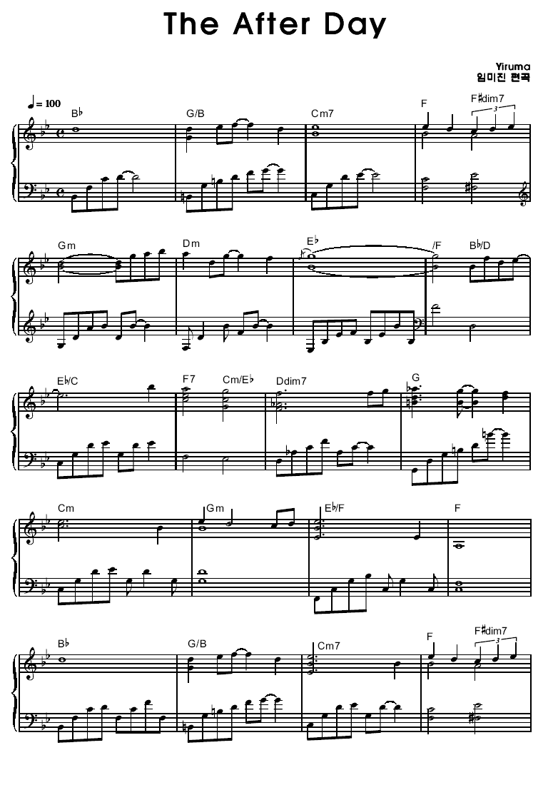 后来-the day after钢琴谱-519252893@qq.com-虫虫钢琴