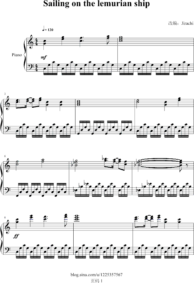 on the lemurian ship,sailing on the lemurian ship钢琴谱,sailing