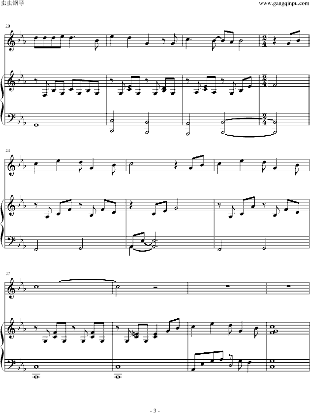 幽灵公主主题曲简谱_幽灵公主主题曲 宫崎骏动画双手简谱预览 EOP在线乐谱架(2)