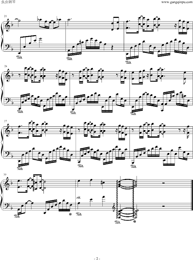 钢琴曲眼泪简谱双手_钢琴曲眼泪c调简谱(3)