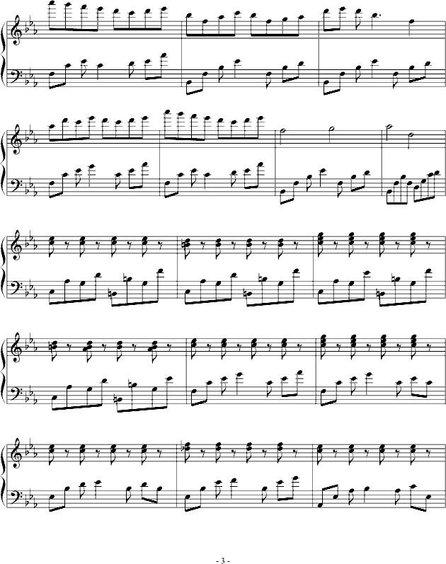 c小调小曲钢琴谱-风花雨露-虫虫钢琴
