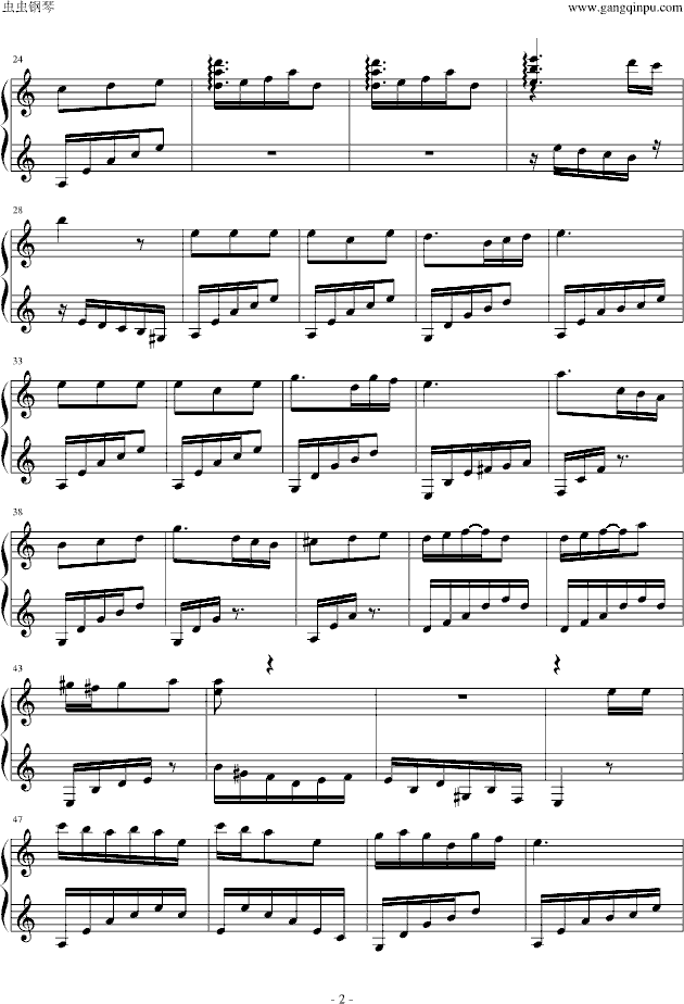 梦境钢琴曲谱子_初学钢琴曲简单的谱子(2)