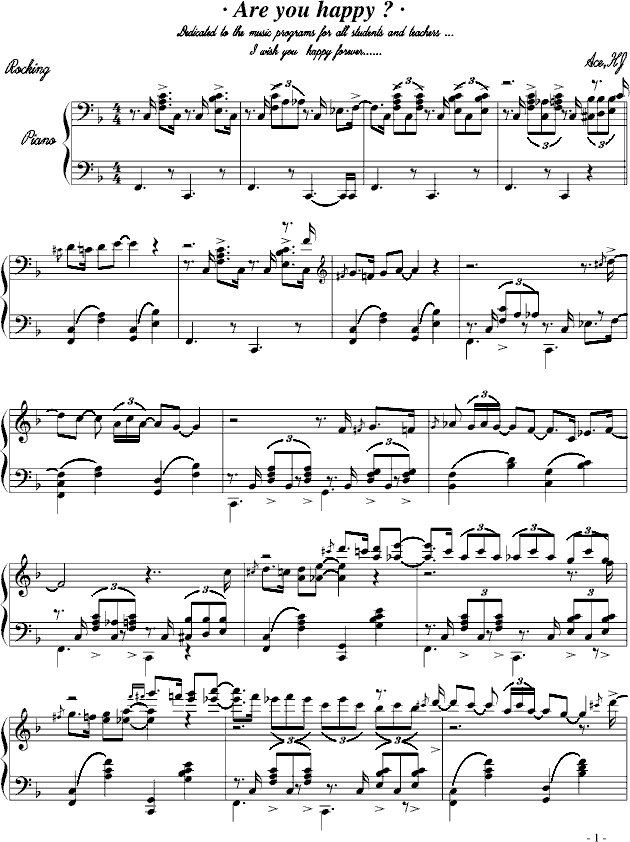 happy*~钢琴谱-pianoace-虫虫钢琴