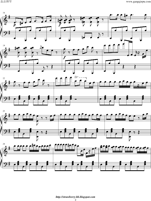 愤怒的小鸟主题曲 angry bird钢琴谱-c调-虫虫钢琴