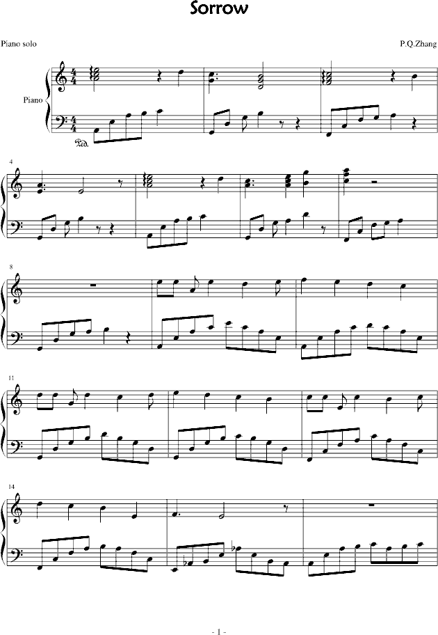 悲 悲钢琴谱 悲c调钢琴谱 悲钢琴谱大全 虫虫钢琴谱下载 Www Gangqinpu Com