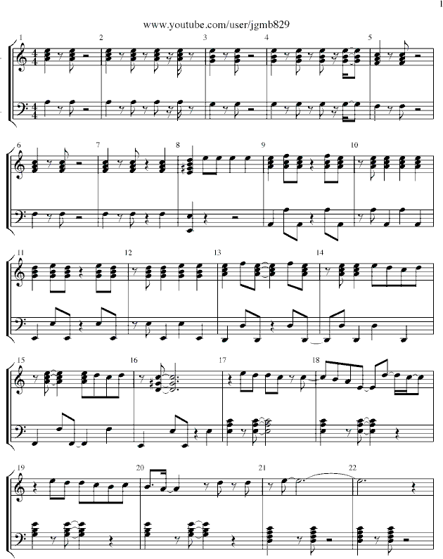 im your man - 2pm钢琴谱-c调-虫虫钢琴