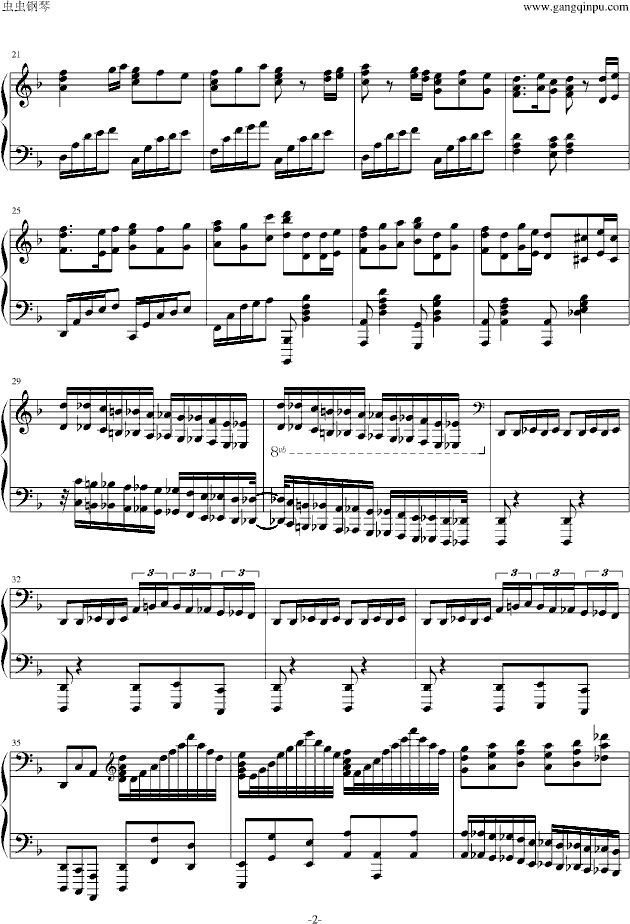 加勒比海盗主题曲(hes a pirate)钢琴谱-冰山霸王-虫虫钢琴