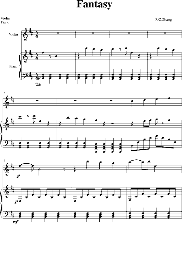 Fantasy Fantasy 钢琴谱 Fantasy D调钢琴谱 Fantasy 钢琴谱大全 虫虫钢琴谱下载 Www Gangqinpu Com
