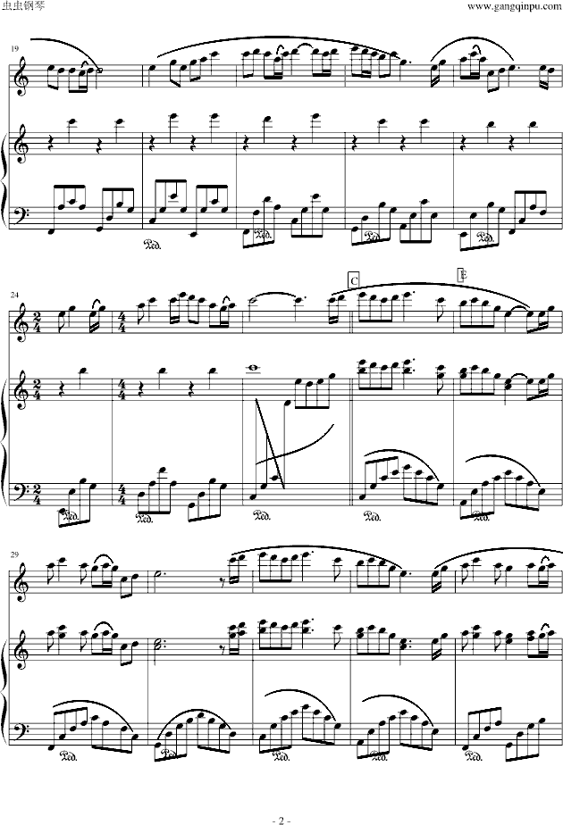耶和华祝福满满钢琴谱 虫虫钢琴