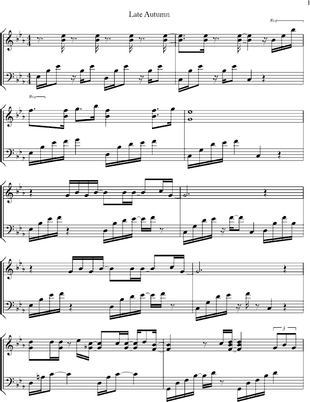 junior),late autumn - 圭贤(super junior)钢琴谱,late autumn