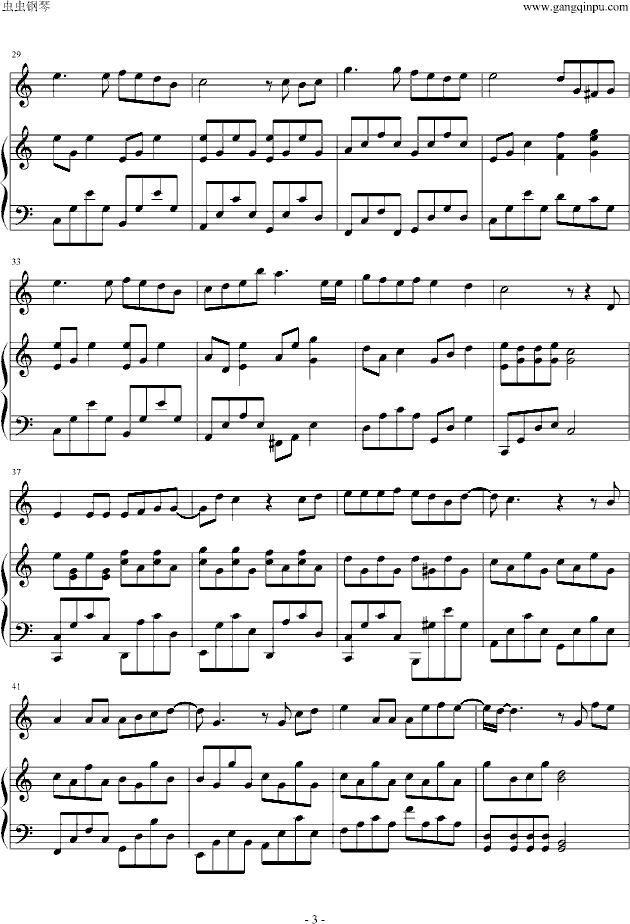 周杰伦彩虹钢琴谱,彩虹钢琴简谱,彩虹钢琴曲