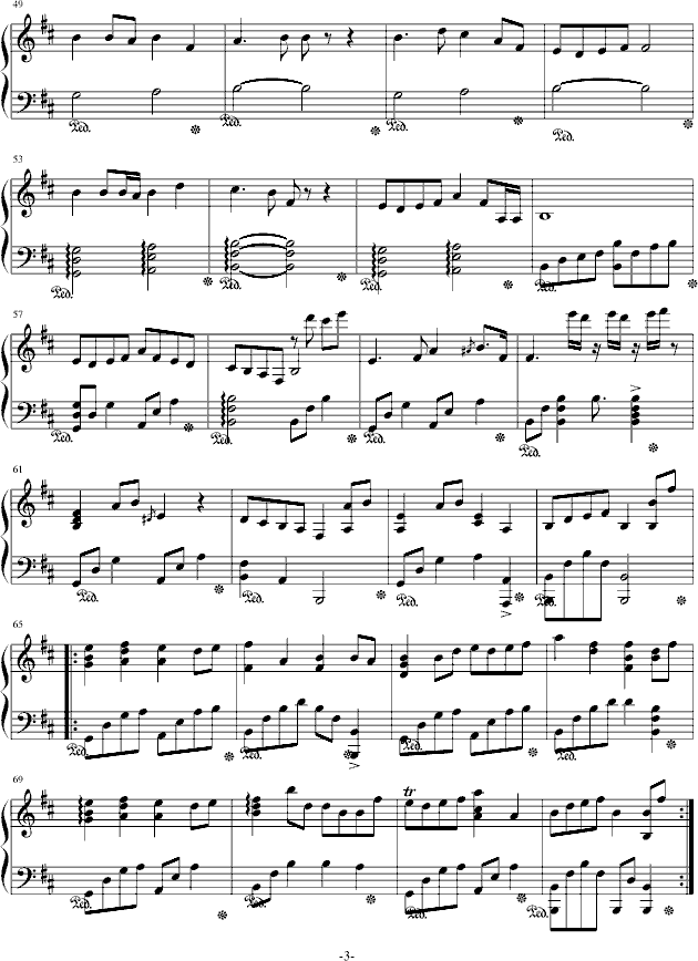 电脑钢琴曲谱_钢琴简单曲谱(3)