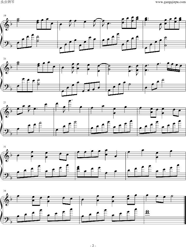 空的钢琴曲简谱_钢琴曲简谱(2)