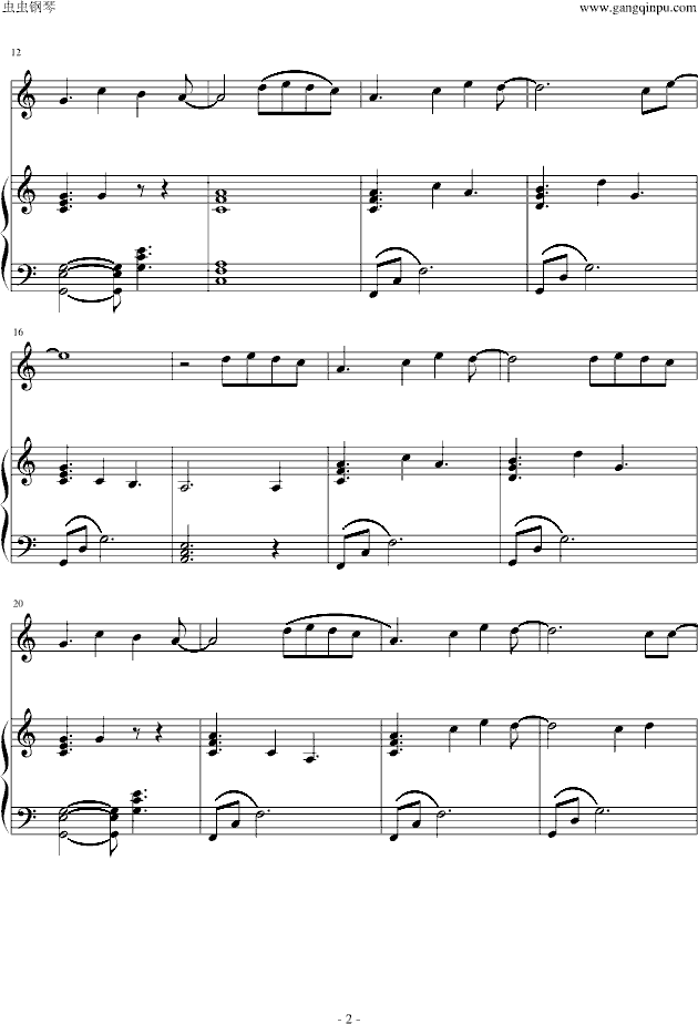 what are words钢琴弹唱版钢琴谱-c调-虫虫钢琴