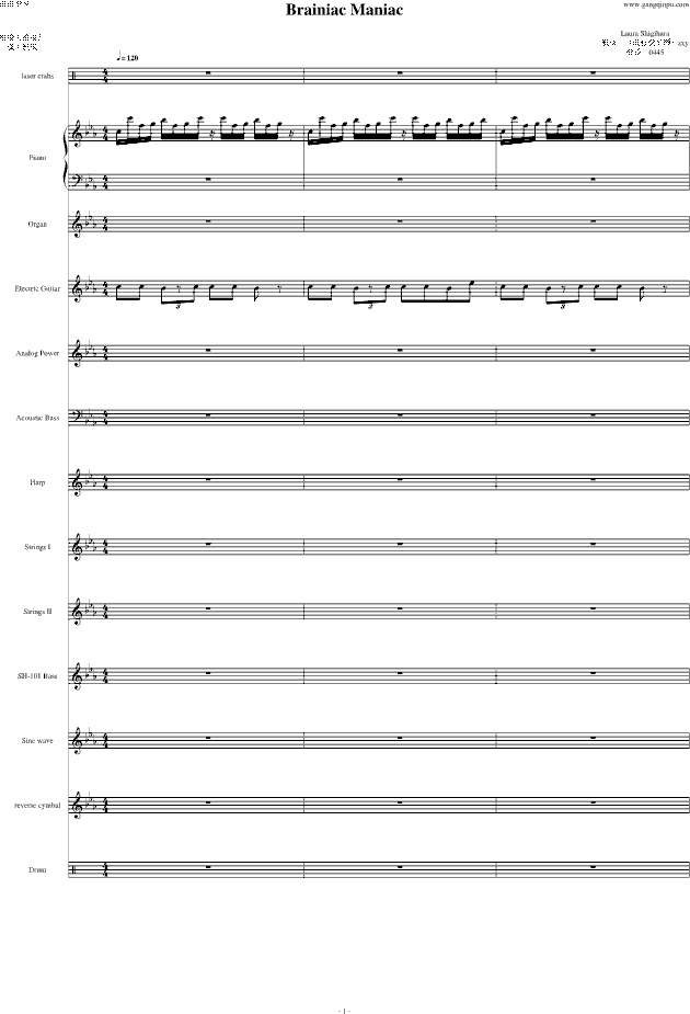 植物大战僵尸僵王brainiacmaniac总谱