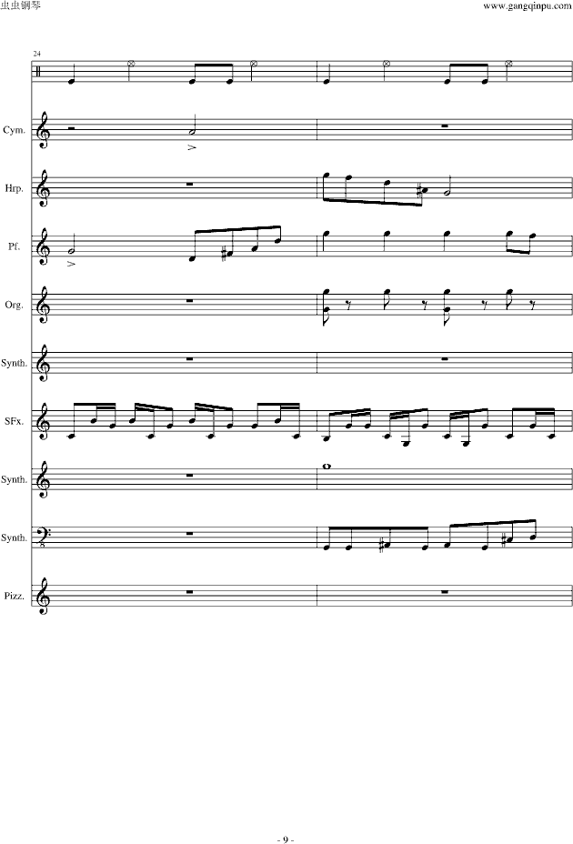 植物大战僵尸-主菜单[crazy dave]【总谱】钢琴谱-c调-虫虫钢琴