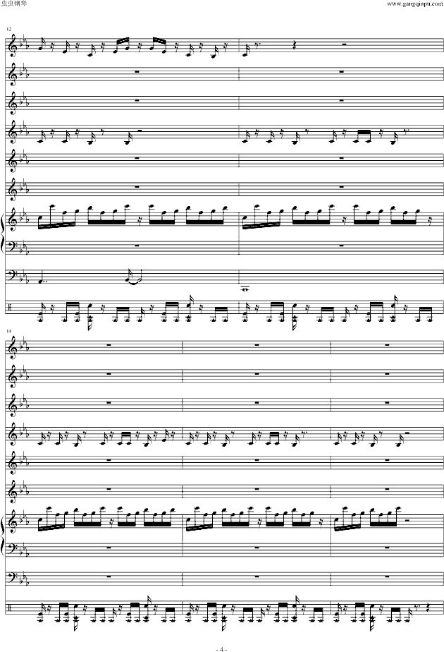 植物大战僵尸-boss总谱,植物大战僵尸-boss总谱钢琴谱,植物大战僵尸